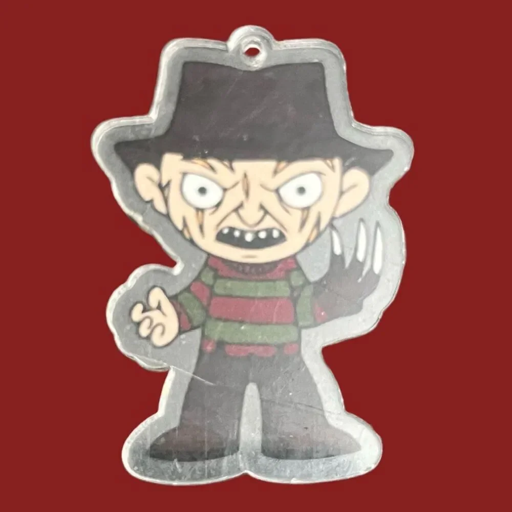 Halloween Freddy Kruger Plastic Color Key Chain Charm 1.5” B6